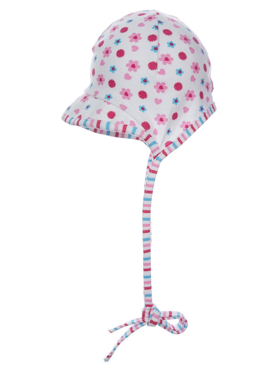 Dziewczęca czapka z daszkiem wiązana biała Doll r.41