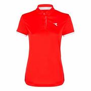Koszulki i topy damskie - Diadora Diadora Damska koszulka polo czerwona, biała, S 102172448 - miniaturka - grafika 1