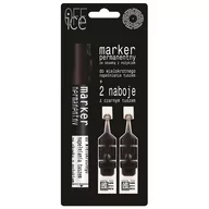 Markery permanentne - Ziemia Obiecana Marker permanentny + 2 naboje do napełniania na blistrze czarny - miniaturka - grafika 1