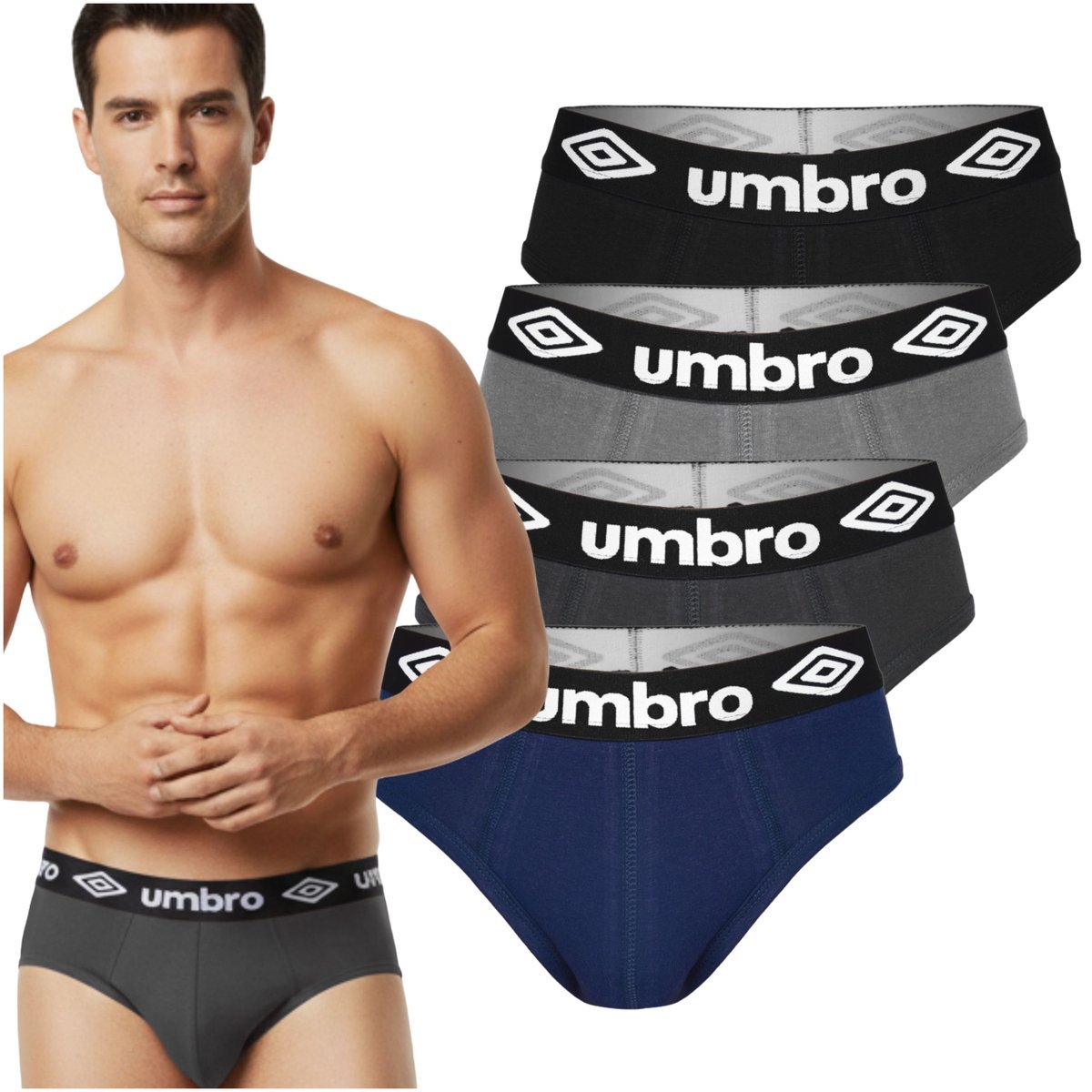 Umbro Slipy Majtki Męskie Bawełniane 4 sztuki Rozmiar XL