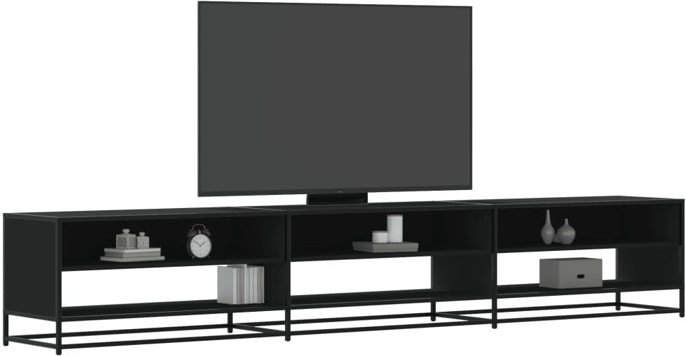 vidaXL Szafka pod TV, czarna, 270x40x46 cm, materiał drewnopochodny