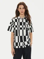 Koszule damskie - Converse Koszula W Festival Aop Shirt 10026817-A01 Czarny Regular Fit - miniaturka - grafika 1
