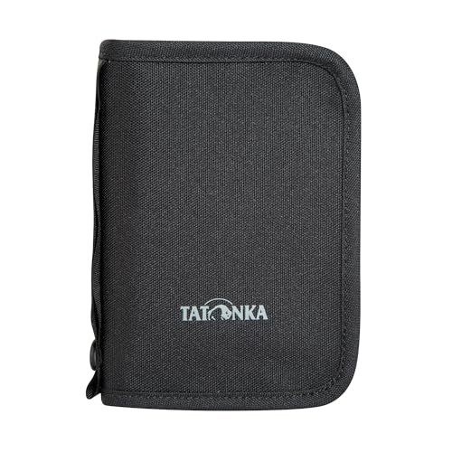 Tatonka Travel Zip M RFID B – portfel podróżniczy/etui na paszport z atestem TÜV blokerem RFID – zapewnia miejsce na paszport, karty kredytowe, dokumenty podróży itp. – 17 x 12 x 3 cm, czarny, 17 x
