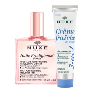 Zestaw Nuxe Huile Prodigieuse Florale, suchy olejek do ciała, twarzy i włosów, 100 ml + krem nawilżający 3w1, 100 ml za 1 grosz - Zestawy kosmetyków damskich Zestaw Nuxe Huile Prodigieuse Florale, suchy olejek do ciała, twarzy i włosów, 100 ml + krem nawilżający 3w1, 100 ml za 1 grosz - Zestawy kosmetyków damskich - miniaturka - grafika 1