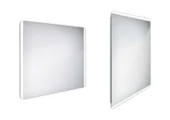 Lustra - Nimco Lustra - Lustro łazienkowe podświetlane diodami LED 90x70 cm, zaokrąglone, aluminium ZP 17019 - miniaturka - grafika 1