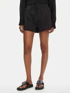 Spodenki damskie - Seafolly Szorty materiałowe Crinkle 55429-SH Czarny Regular Fit - miniaturka - grafika 1