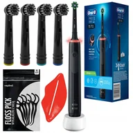 Końcówki do szczoteczek elektrycznych - Szczoteczka Oral-B Pro 3 3000 Cross Action Czarna + 4 końcówki Precision - miniaturka - grafika 1