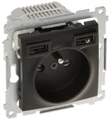 Gniazdka elektryczne - GNIAZDO POJEDYNCZE Z ZASILACZEM USB DGZ1ZUSB2AA.01/49-SIMON54 Premium 230��V 16��A - miniaturka - grafika 1