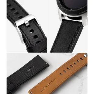 Ringke Leather One Classic skórzana bransoleta opaska pasek do zegarka smartwatch Samsung Galaxy Watch 3 41 mm czarny (COM-B-20-20) - Akcesoria do smartwatchy - miniaturka - grafika 3