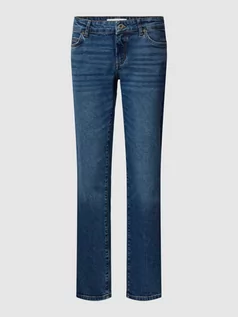 Spodnie damskie - Jeansy o kroju regular fit z 5 kieszeniami - grafika 1