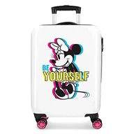 Walizki - Disney Disney Minnie Be Yourself  walizka kabinowa, biała, 38 x 55 x 20 cm, z twardego tworzywa ABS, zamek szyfrowy, 34 l, 2,6 kg, 4 podwójne kółka, bagaż podręczny - miniaturka - grafika 1