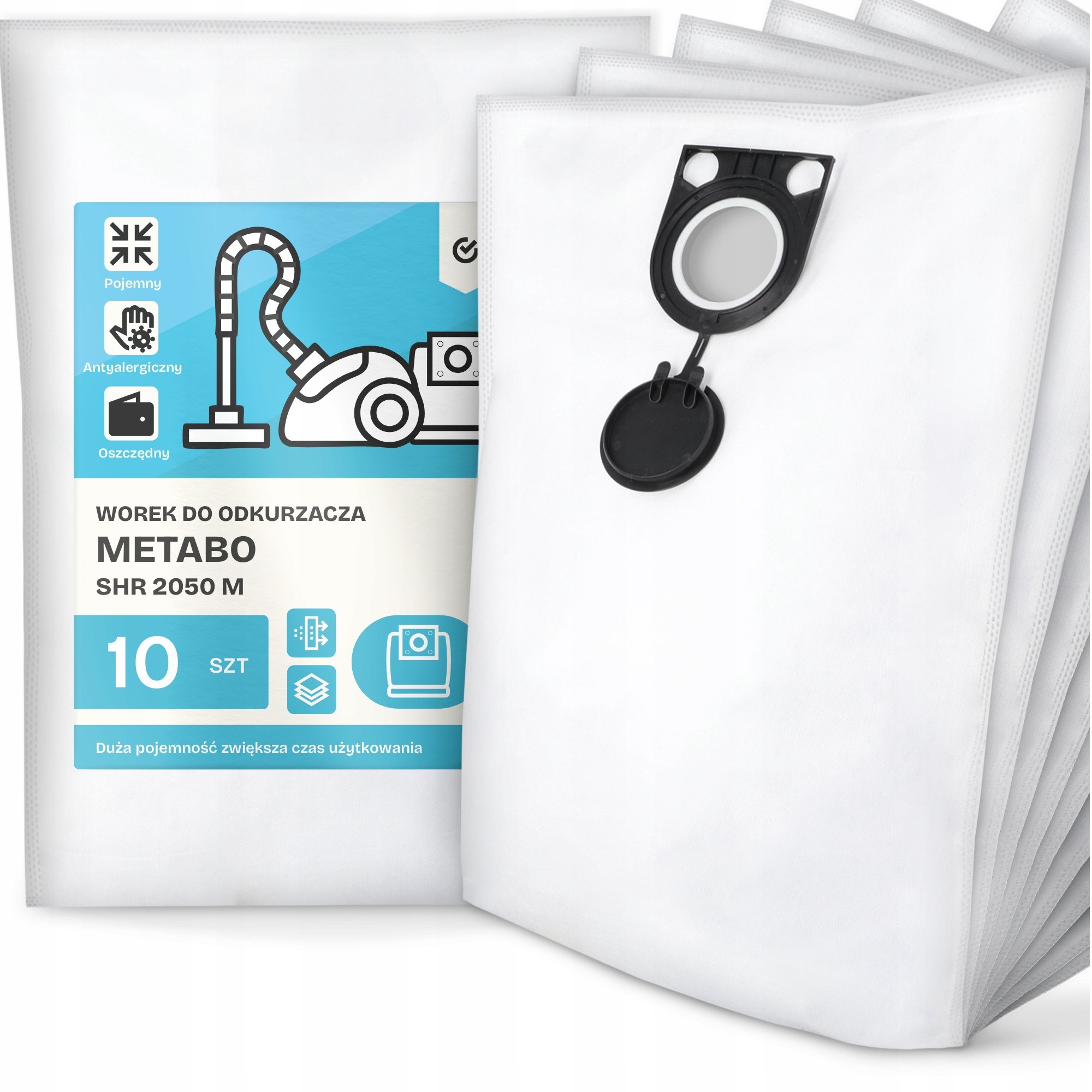 10x Worek do Odkurzacza Metabo Shr 2050 M Syntetyczny Tekstylny Worki G9