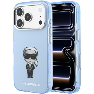 Etui KARL LAGERFELD IML Ikonik Sketch Print MagSafe do iPhone 17 Pro Max/18 Pro Max Błękitny
