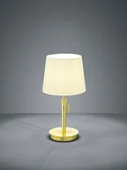 Lampy stojące - Trio Stojąca LAMPA stołowa LYON 509100108 nocna LAMPKA abażurowa do sypialni biała mosiądz 509100108 - miniaturka - grafika 1