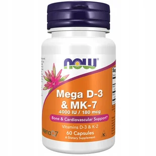 Now Foods Mega D3 & MK-7 Suplement diety 60 kaps. - Witaminy i minerały - miniaturka - grafika 1