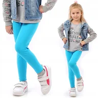Legginsy - Legginsy dziecięce długie bawełniane klasyczne Turkusowe 104 - miniaturka - grafika 1
