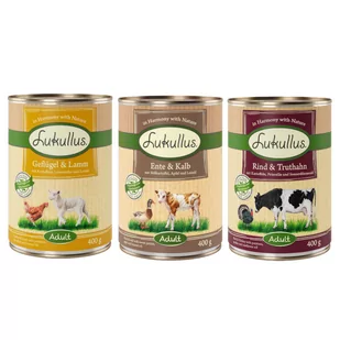 Mieszany pakiet próbny Lukullus Natural (bez zbóż) - W puszkach 6 x 400 g - Mokra karma dla psów - miniaturka - grafika 1