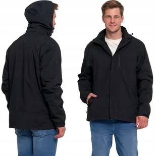 MĘSKA KURTKA WODOODPORNA WIATROSZCZELNA ODPINANY POLAR I KAPTUR MORAJ 2XL BLACK - Kurtki męskie MĘSKA KURTKA WODOODPORNA WIATROSZCZELNA ODPINANY POLAR I KAPTUR MORAJ 2XL BLACK - Kurtki męskie - miniaturka - grafika 1