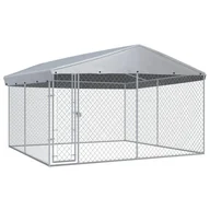 Budy dla psów - vidaXL Kojec dla psa z zadaszeniem 3,8 x 3,8 x 2,4 m 145029 - miniaturka - grafika 1