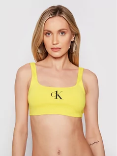 Stroje kąpielowe - Calvin Klein Swimwear Góra od bikini KW0KW01404 Żółty - grafika 1