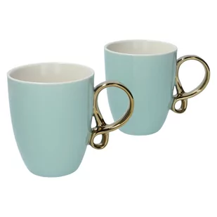 Kubek porcelanowy do kawy herbaty zestaw 2 sztuki odcienie zieleni 370 ml Affek Design INFINITY GOLD - Kubki - miniaturka - grafika 1