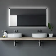 Lustra - Lustro łazienkowe LED TALOS black Moon 120x70 cm - lustro łazienkowe z oświetleniem - nadaje się do wilgotnej wody dzięki aluminiowej ramie - kolor światła neutralny biały - miniaturka - grafika 1
