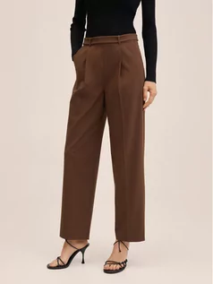 Spodnie damskie - Mango Spodnie materiałowe Charlie 27053705 Brązowy Regular Fit - grafika 1