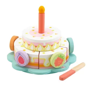 Drewniany tort urodzinowy - Zabawki AGD - miniaturka - grafika 1