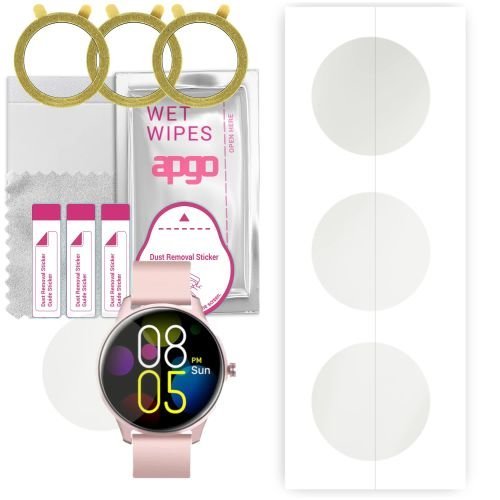 3x folia ochronna hydrożelowa MATOWA do Cubot C9 - apgo Smartwatch Hydrogel MATTE Protection Ochrona na ekran smartwatcha