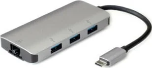 Adapter USB Roline ROLINE Konwerter USB typu C na Gigabit Ethernet + Hub 3x - Adaptery i przejściówki - miniaturka - grafika 1