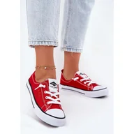 Trampki damskie - Materiałowe Trampki Damskie Lee Cooper LCW-25-02-3298L Czerwone - miniaturka - grafika 1