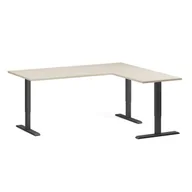 Biurka - Stół z regulacją wysokości, 3 silniki, 745 - 1215 mm, narożnik L/P, blat 1800 x 1600 mm, podstawa czarna, brzoza - miniaturka - grafika 1