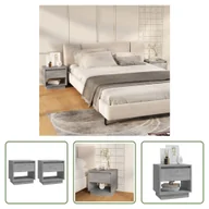 Szafki nocne - The Living Store Szafki nocne 2 szt. Beton szary 45x34x44 cm Materiał drewnopochodny - miniaturka - grafika 1