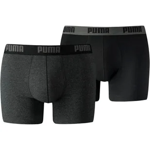 Bokserki męskie Puma Basic Boxer 2P ciemno szare 521015001 691 - Bielizna sportowa męska - miniaturka - grafika 1