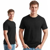 Koszulki męskie - T-shirt Gruba Koszulka Męska Bawełna FruitLoom HEAVY T 612120 CZARNY XXL - miniaturka - grafika 1