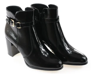 Botki damskie Sergio Leone BT 324 czarny lakier - Botki damskie - miniaturka - grafika 3
