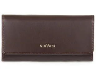 Skórzany, duży, brązowy portfel damski Sofia, okienko ID, elegancki - Portfele - miniaturka - grafika 1