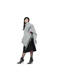 VERO MODA Damskie ponczo Vmkleo Rep Noos, Medium Grey Melange, rozmiar uniwersalny UE, Medium Grey Melange, rozmiar uniwersalny - Kurtki damskie - miniaturka - grafika 1