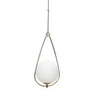 Lampy sufitowe - Wisząca lampa Above z przezroczystą szklaną kulą i elegancką złotą oprawą - miniaturka - grafika 1