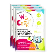 Nocniki - WuCetki Jednorazowe papierowe nakładki na toaletę z wygodnymi brzegami XXL dla dzieci i dorosłych 3x10 szt. - miniaturka - grafika 1