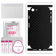 Szkła hartowane na telefon - Folia naklejka skórka strukturalna na TYŁ+BOKI do Apple iPhone SE (2020) -  Carbon Czarny - apgo SKINS - miniaturka - grafika 1