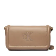 Torebki damskie - Torebka Calvin Klein Bold Ck Flap Crossbody LV04F1027G Brązowy - miniaturka - grafika 1