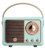 Głośniki i kolumny - GŁOŚNIK BLUETOOTH RADIO RETRO PREZENT NIEBIESKI - miniaturka - grafika 1