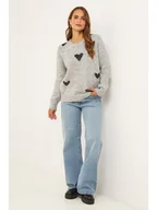 Swetry damskie - Soft Cashmere Sweter w kolorze jasnoszarym - miniaturka - grafika 1