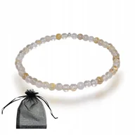 Bransoletki - Bransoletka Naturalny Kwarc z Rutylem gładkie kulki 4mm gumka Srebro 18cm, bez marki, AG00000165 - miniaturka - grafika 1