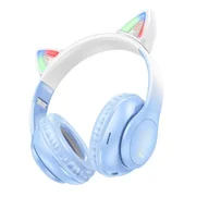 Słuchawki - HOCO słuchawki bluetooth nagłowne W42 Kocie Uszy krystaliczny niebieski - miniaturka - grafika 1