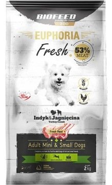 BIOFEED Euphoria Fresh Adult Mini & Small Indyk z jagnięciną - sucha karma dla psa - 2kg