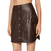 Spódnice - Spódnica damska Vero Moda Loving brązowa eko skóra-S - miniaturka - grafika 1