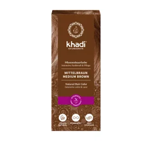 Khadi HENNA NATURALNA FARBA DO WŁOSÓW ŚREDNI BRĄZ 100G - Farby do włosów i szampony koloryzujące - miniaturka - grafika 1