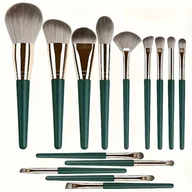 Pędzle do makijażu - TEMU Zestaw 14 Premium Pędzli do Makijażu - Miękkie Syntetyczne Włosie dla Idealnego Podkładu, Różu, Cieni do Powiek i Więcej - Idealny dla - miniaturka - grafika 1